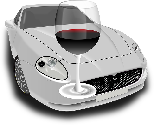 Glass Of Red Wine And Car (640x521), Png Download