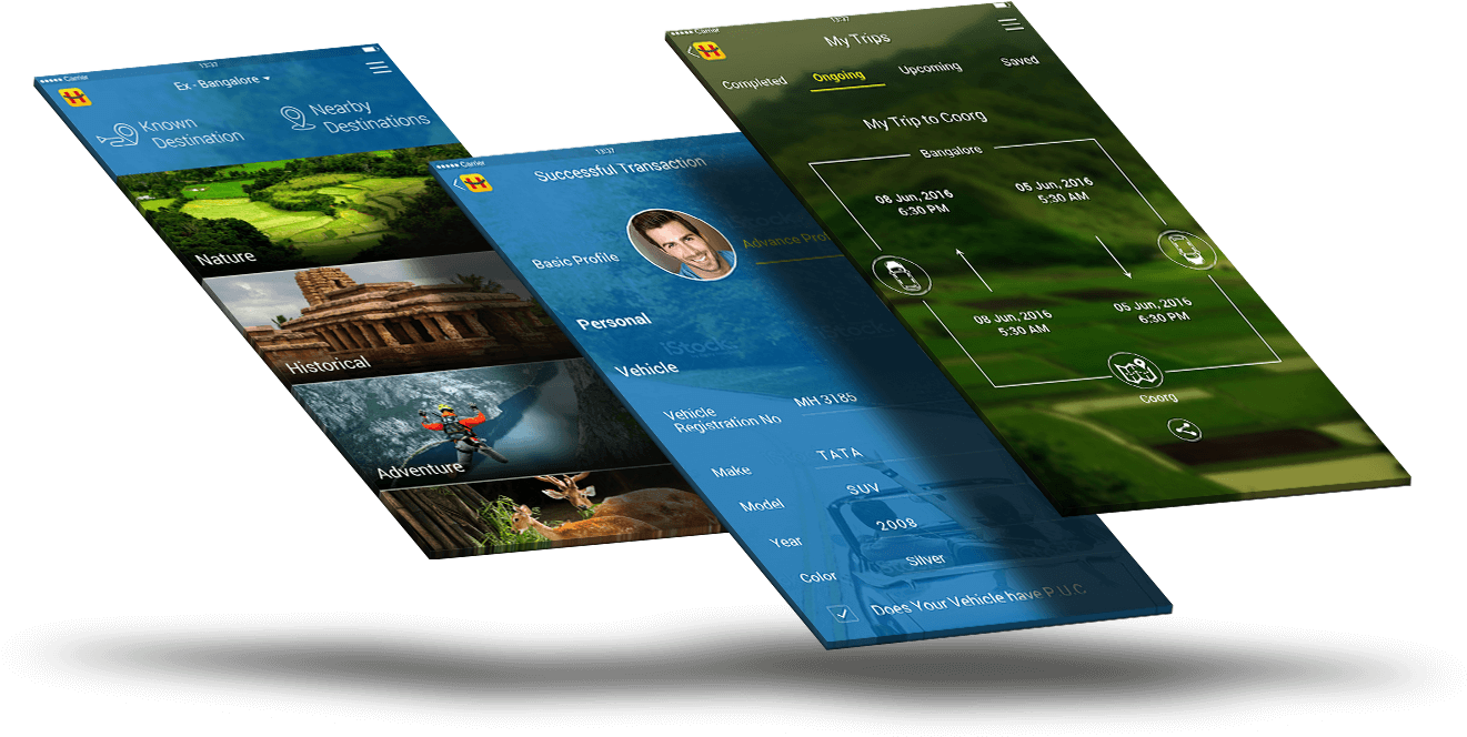 Happy Roads Mobile App Design3 (1334x668), Png Download