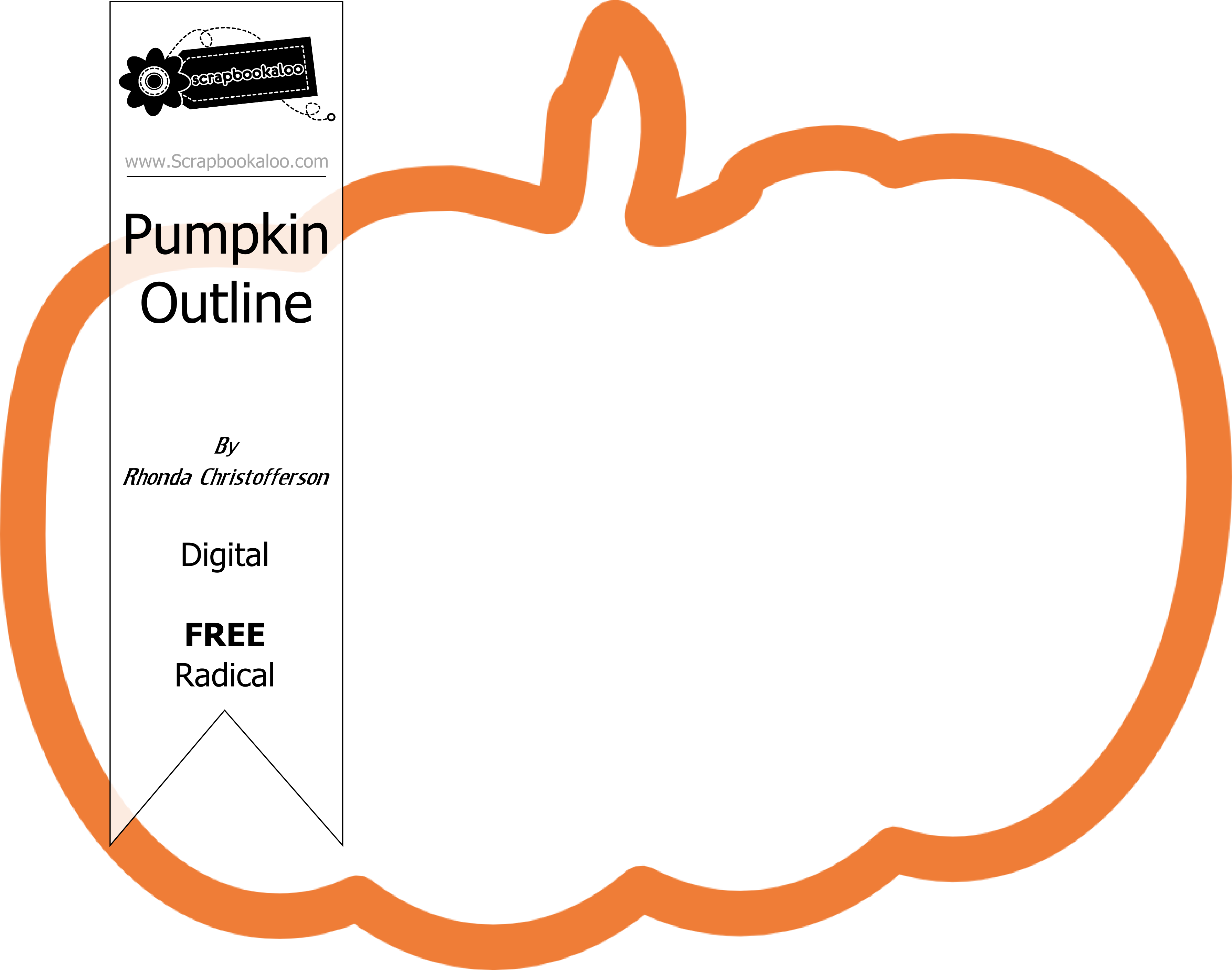 Simple Pumpkin Outline Freebie (3580x2820), Png Download