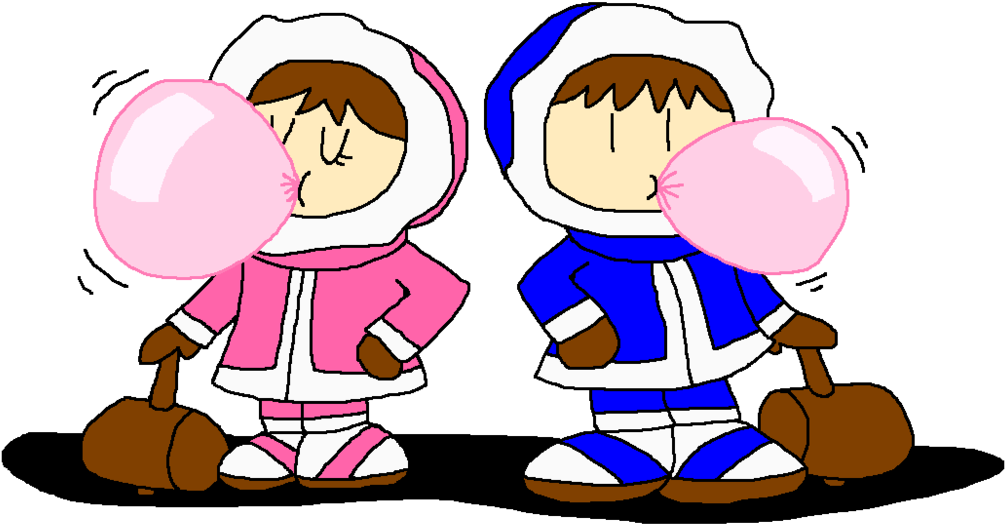 Ice Climbers Blowing Bubble Gum By Pokegirlrules (1005x524), Png Download