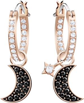 Duo Moon Hoop Earrings (760x760), Png Download