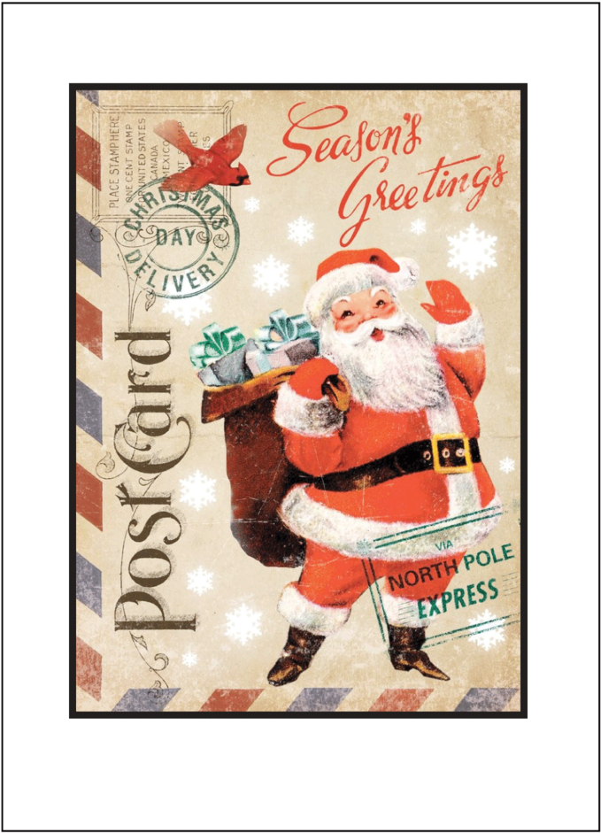 4 Vintage Holiday Notecard Set (1000x1429), Png Download