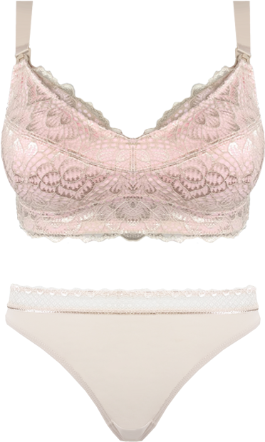 Maternity Bra Almond & Blush Thong Set Seta08 2109thong (800x741), Png Download