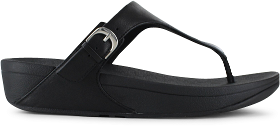 Fitflop Skinny Toe-thong Womens Black (685x478), Png Download
