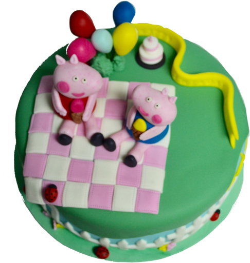 Peppa Pig Birthday Cake, Chocolate On Chocolate And (600x539), Png Download