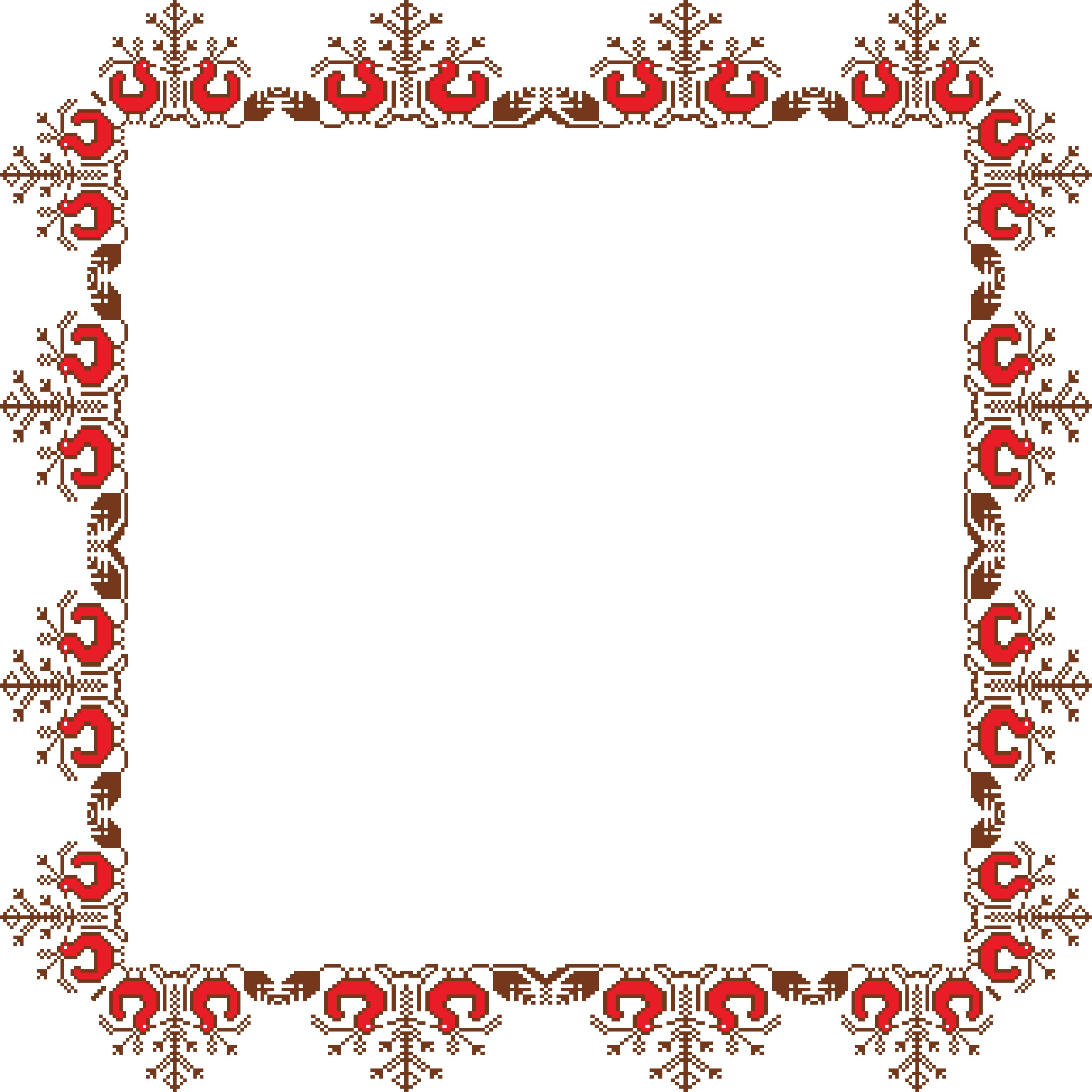 Free Clipart Of A Vintage Embroidery Square Frame (4000x4000), Png Download