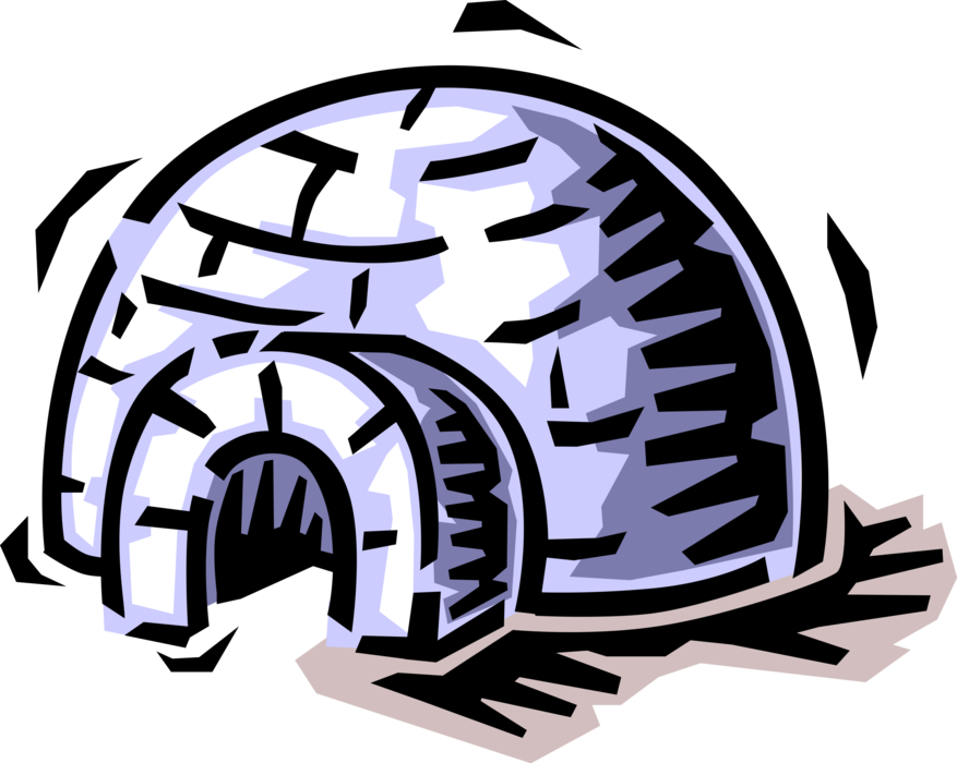 Eskimo And Igloo Png (877x700), Png Download