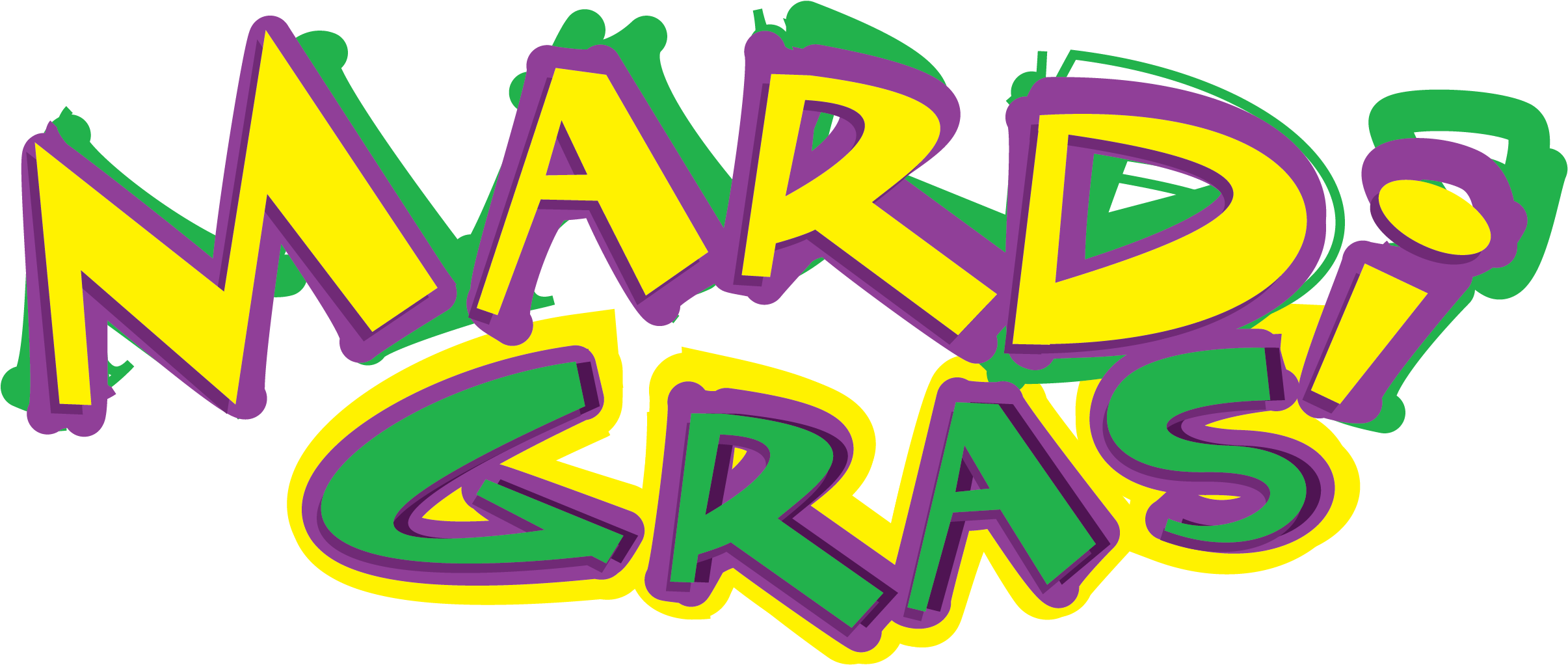 Mardi Gras Yellow And Green Clip Art (2550x3300), Png Download