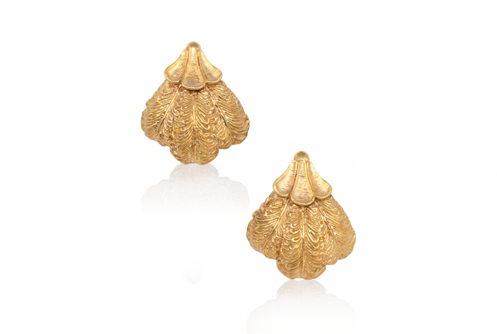 Mardi Gras Plume Dangle Earrings Bronze (725x487), Png Download