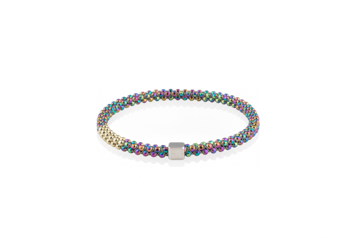 Chromatic Bangle Faceted Mardi Gras (725x487), Png Download