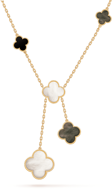 Magic Alhambra Necklace, 6 Motifs, Gold (620x620), Png Download