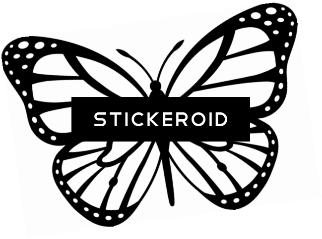 Butterfly With Dots Tattoo (649x483), Png Download