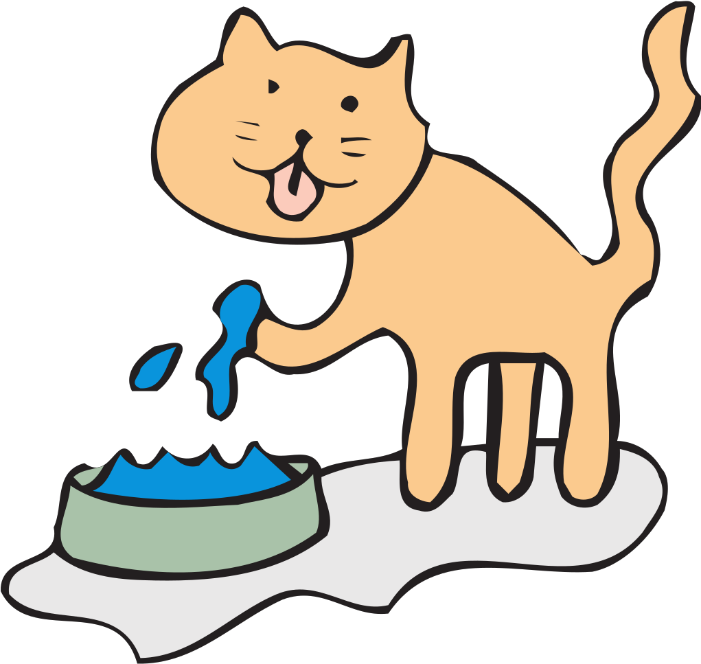 Cat Drinking Svg Clip Arts 600 X 568 Px (600x568), Png Download