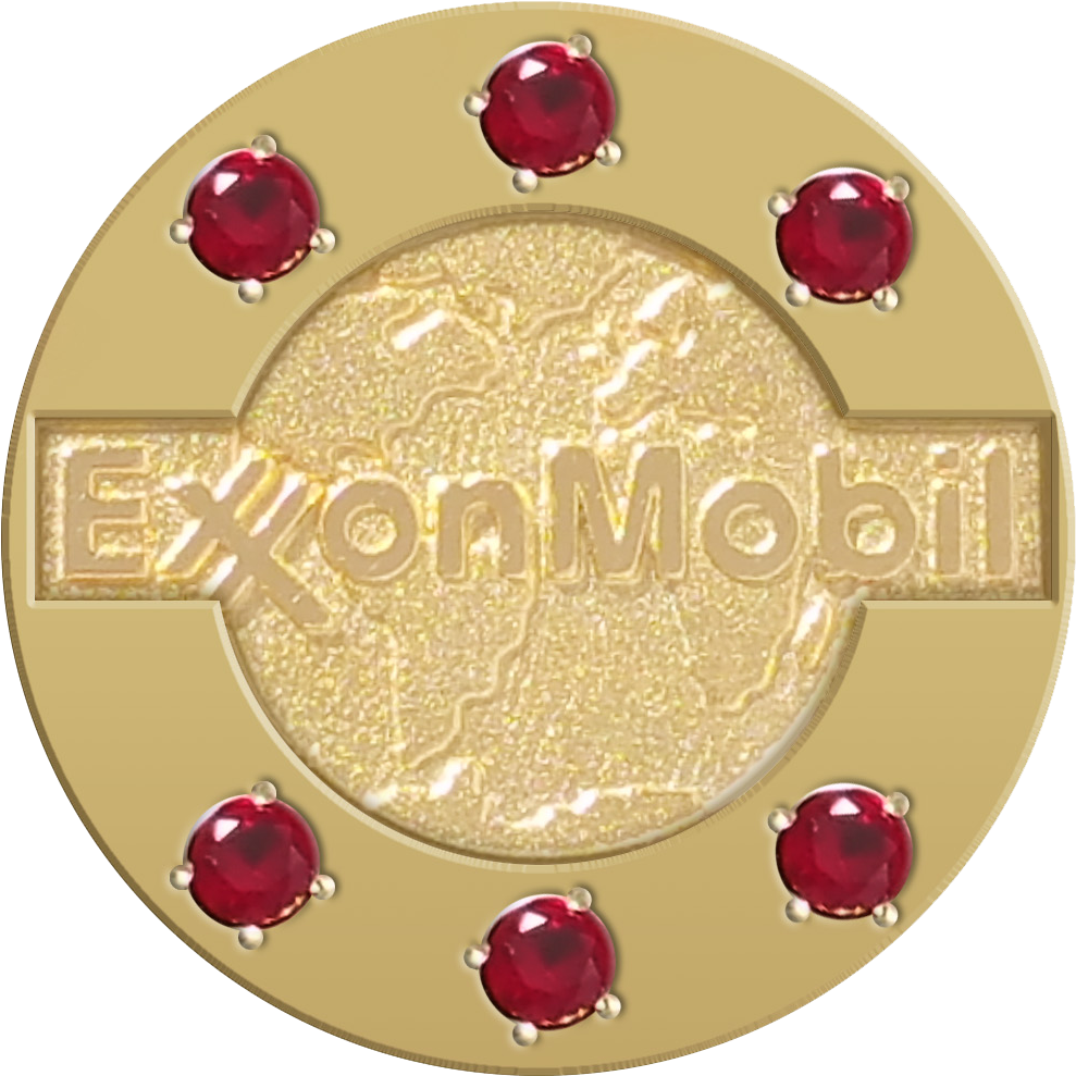 10 Year 10k Gold Emblem With Six Synthetic Rubies (1422x1380), Png Download
