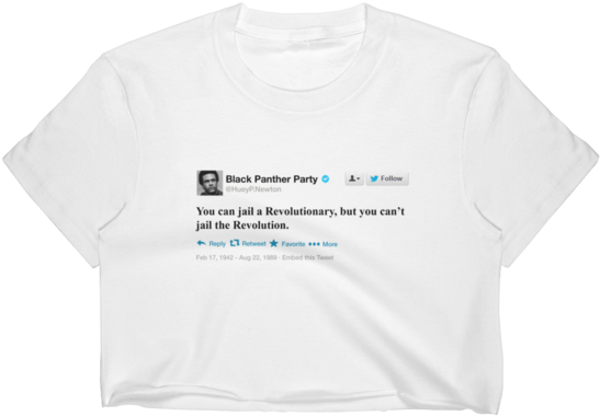 Huey Newton Tweet Crop Top (600x600), Png Download