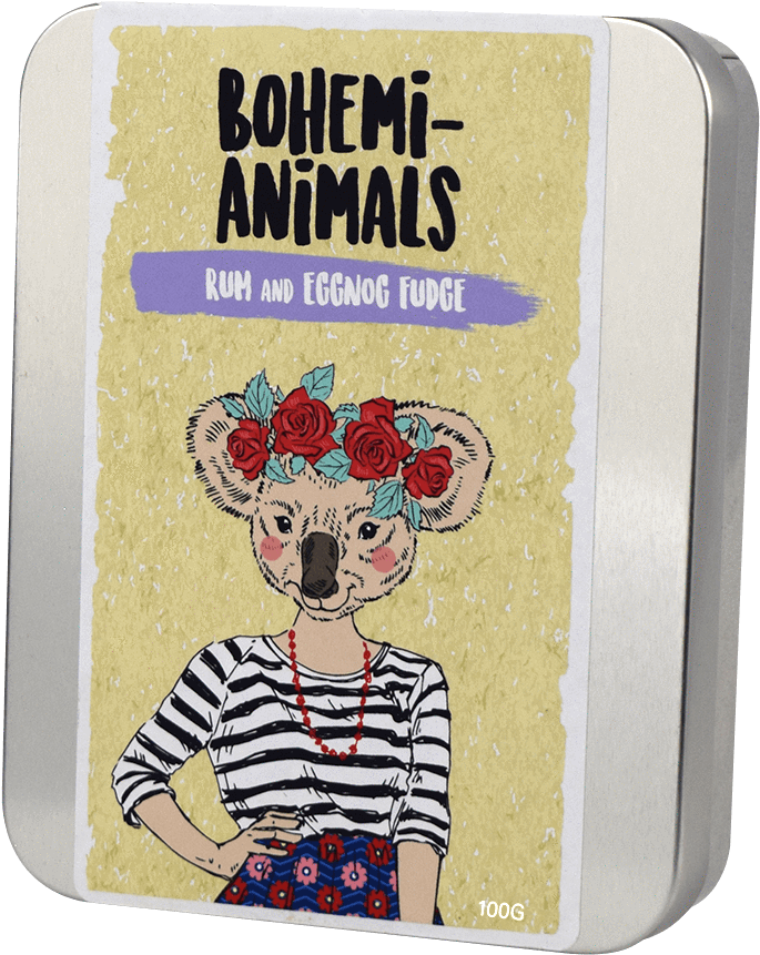Bohemi Animals Rum And Eggnog Fudge (1029x1024), Png Download