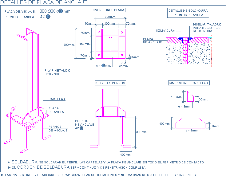 Placa De Anclaje Para Pilar Metálico (750x589), Png Download