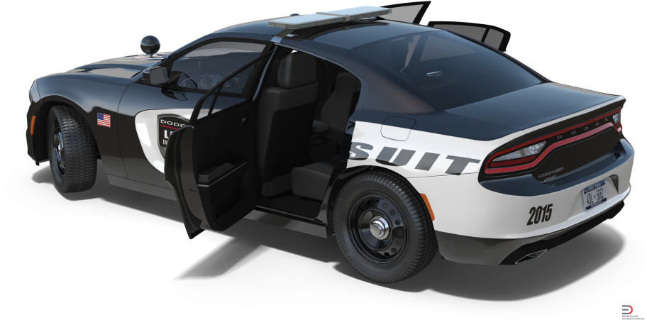 1 Dodge Charger Police Car Rigged Royalty-free 3d Model (920x517), Png Download