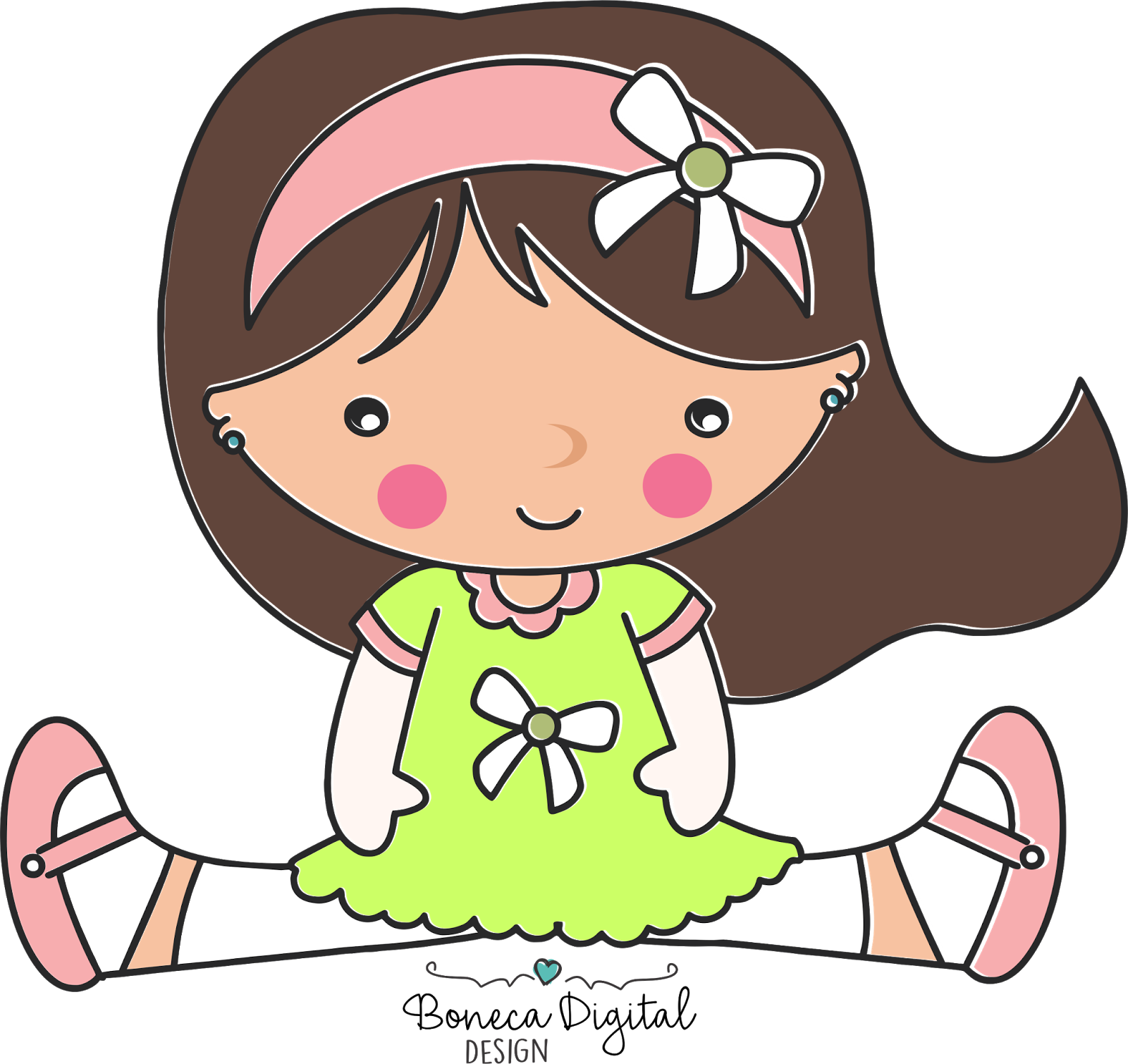 Boneca Digital Cute Free (1600x1509), Png Download