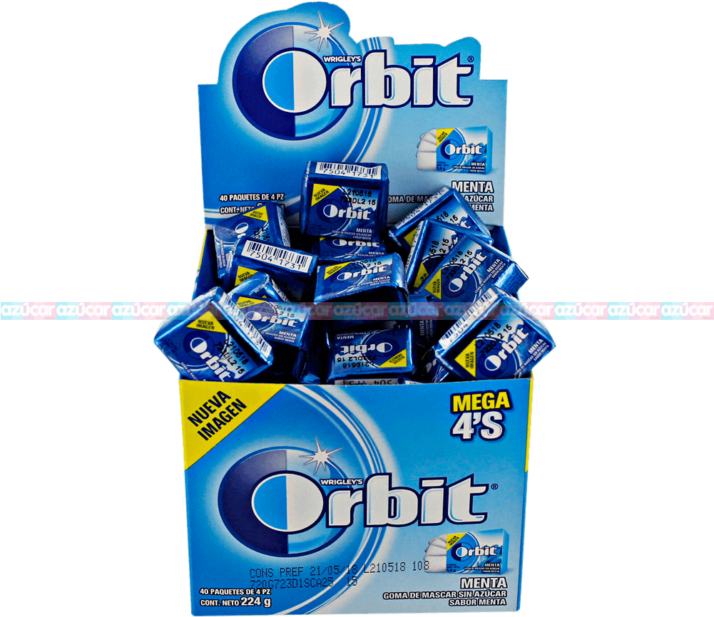 Wrigley Orbit 4s Mega Menta 24/40 Wrigley (1000x1000), Png Download