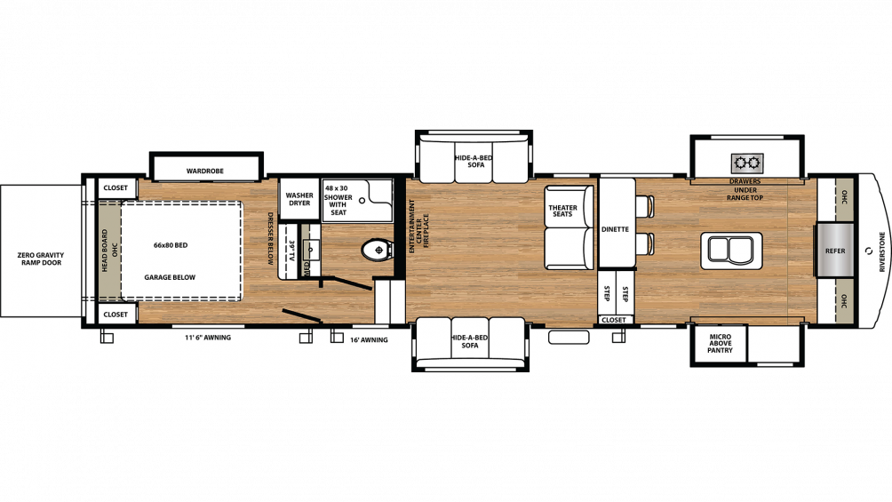 2019 Riverstone 39fkth Floor Plan Img (1004x565), Png Download