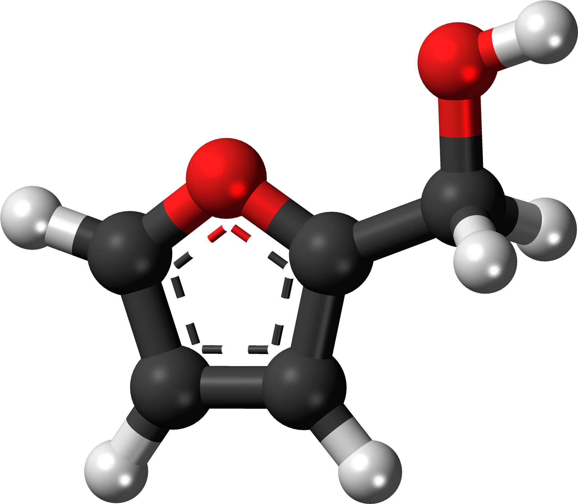 Furfuryl Alcohol 3d Ball (2000x1764), Png Download