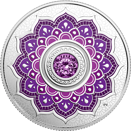 Pure Silver Coin Made With Swarovski® Crystal (570x570), Png Download