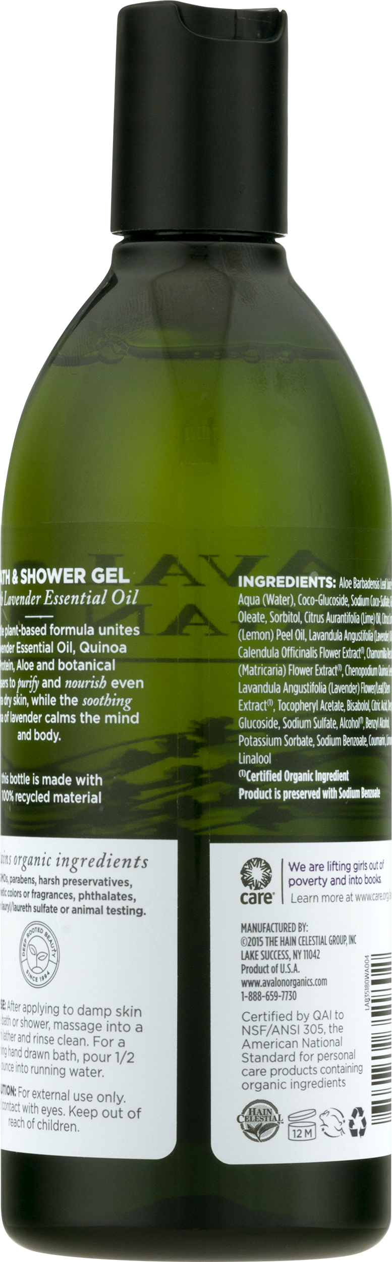 Avalon Organics Nourishing Lavender Bath & Shower Gel, (777x2500), Png Download