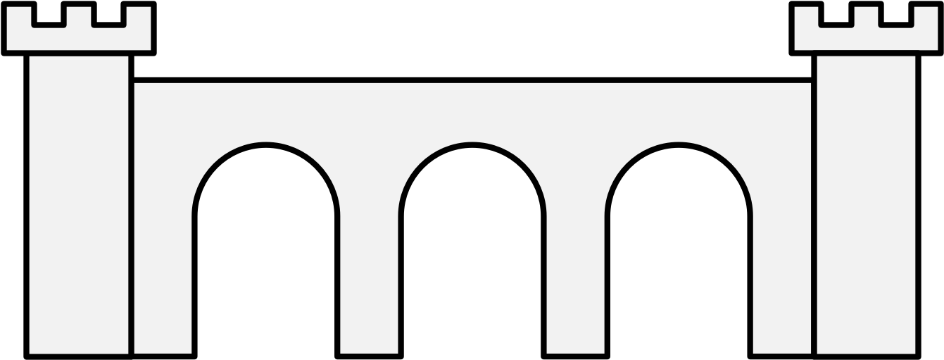 Bridge Of Three Arches (1354x517), Png Download