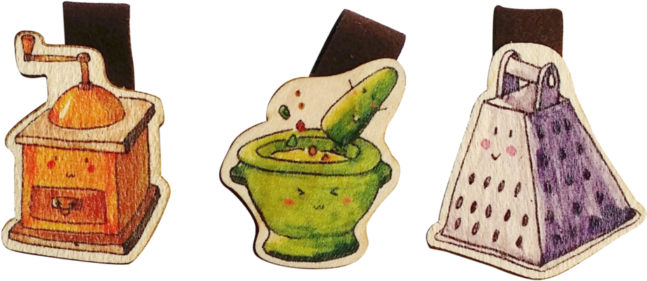 Cute Kitchen Utensils Magnetic Bookmark (1024x786), Png Download