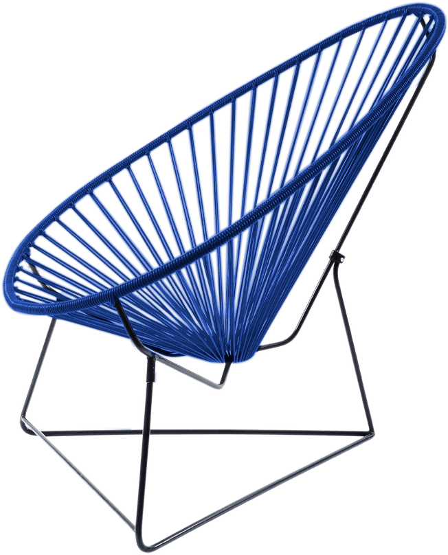 Clásica Silla Tipo Acapulco De Acero Negro Y Pvc (1000x1000), Png Download