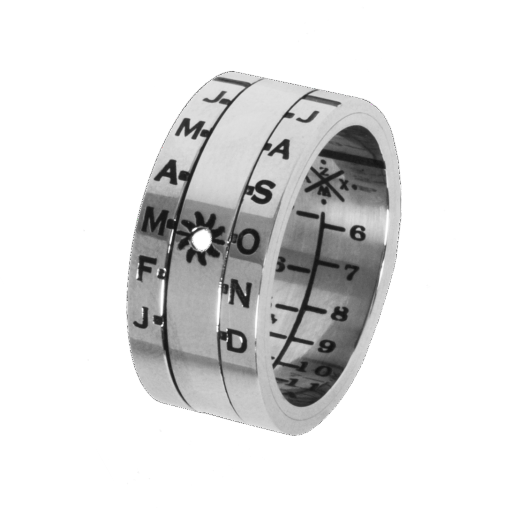 Aquitaine Sundial Ring Silver Finish (1024x1024), Png Download