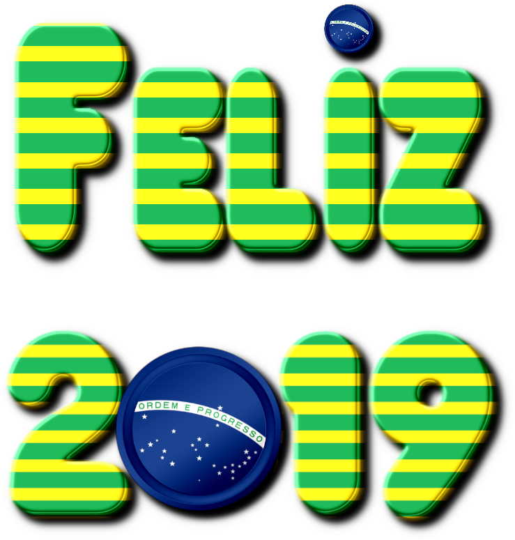 Feliz 2019 Com O Tema "brasil" Em Png (800x800), Png Download