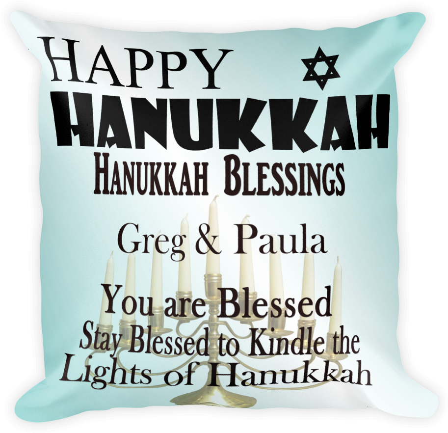 Hanukkah Blessing Hanukkah Pillow (1000x1000), Png Download
