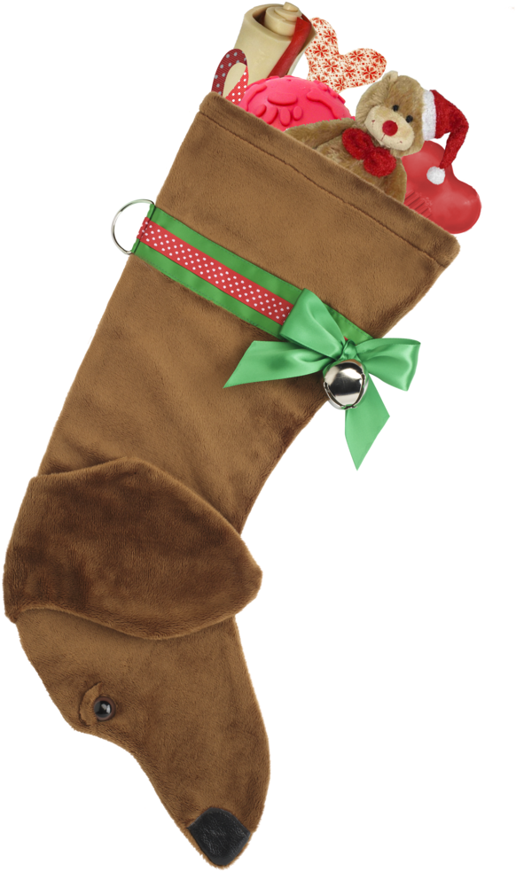 This Red Dachshund Christmas Dog Stocking Is Perfect (683x1024), Png Download