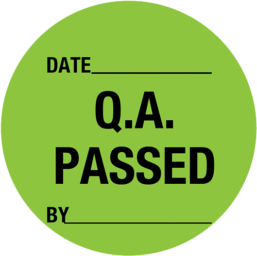 Brady Quality Assurance Label Qa Passed (800x800), Png Download