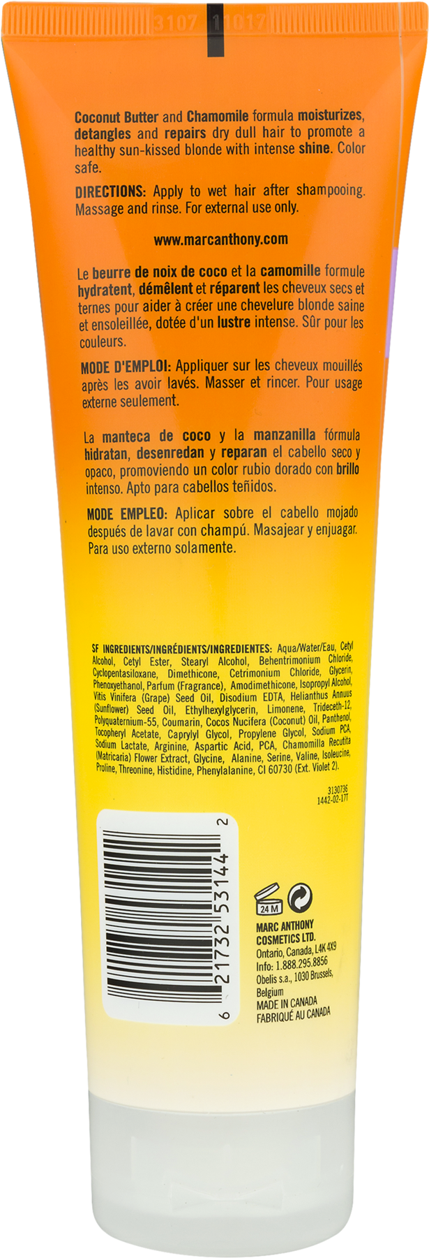 Marc Anthony True Professional Brightening Coconut (1800x1800), Png Download
