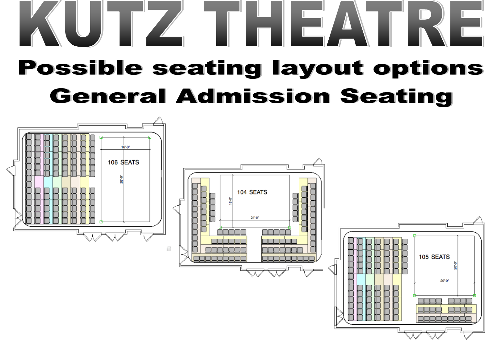 Kutz Theatre Seating (1583x1127), Png Download