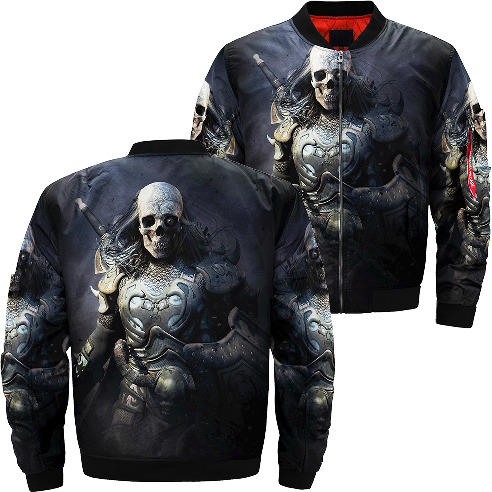 Skeleton Warrior Over Print Jacket (1000x1000), Png Download