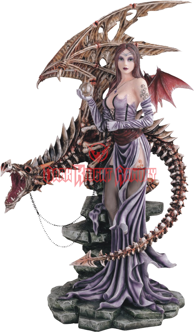 Skeletal Dragon Fairy Statue (1168x1168), Png Download