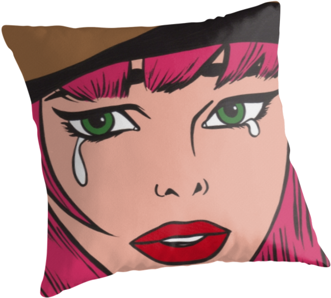 Pink Hair Crying Comic Hipster Girl By Turddemon (875x875), Png Download
