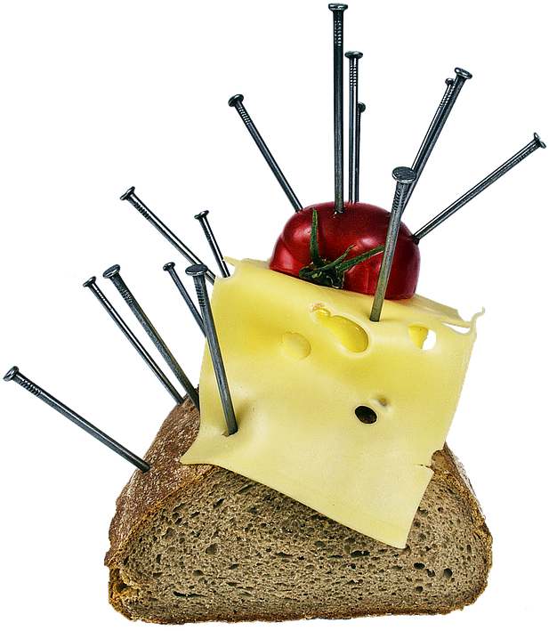 Bread, Cheese, Tomato, Breakfast, Surreal, Art (626x720), Png Download