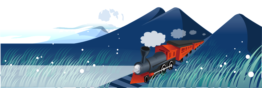 Pintado A Mano De Dibujos Animados De Tren Png De Decoracion (1024x555), Png Download