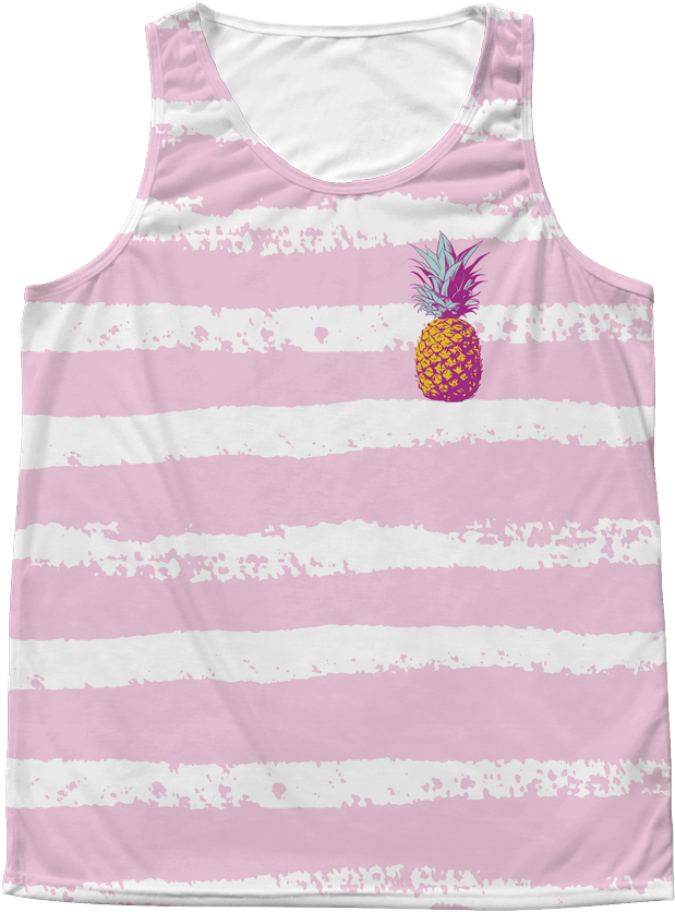 Pineapple Pink Stripe Tank (1024x1024), Png Download