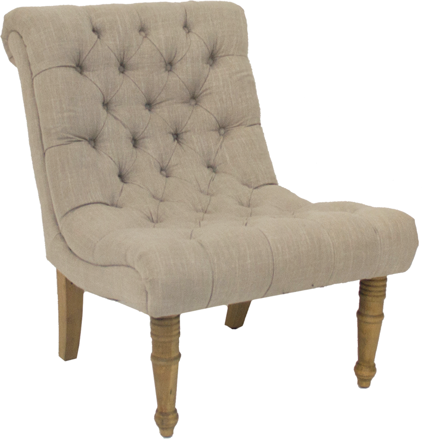 Colette Sand Linen Chair (872x900), Png Download