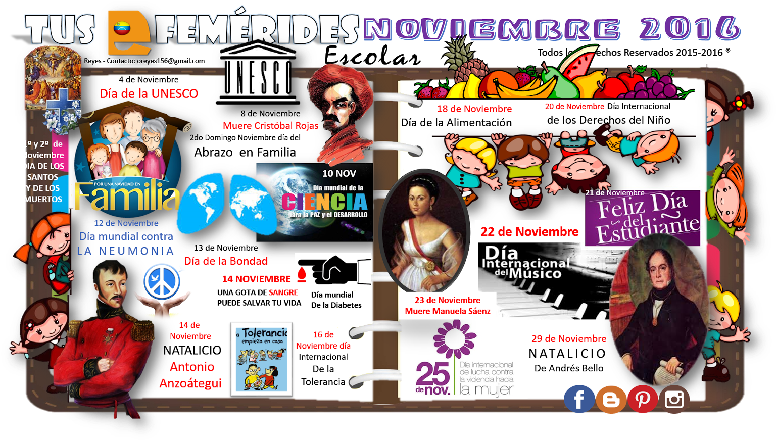 Resultado De Imagen Para Efemerides De Noviembre (1600x918), Png Download