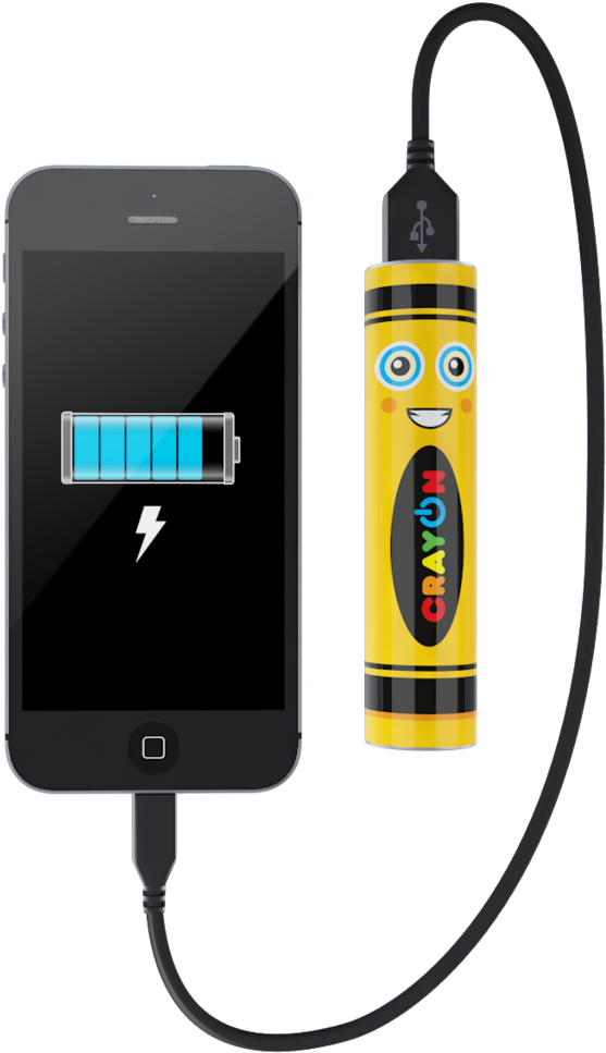 Crayon Yellow Mimopowertube 2600mah (1024x1024), Png Download