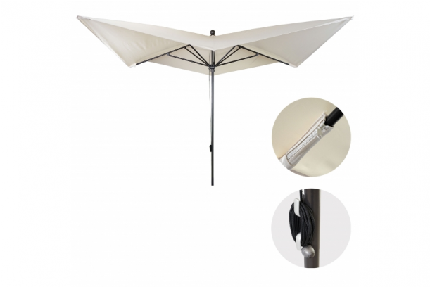 Luksus Alu Parasol 3x3m (610x610), Png Download