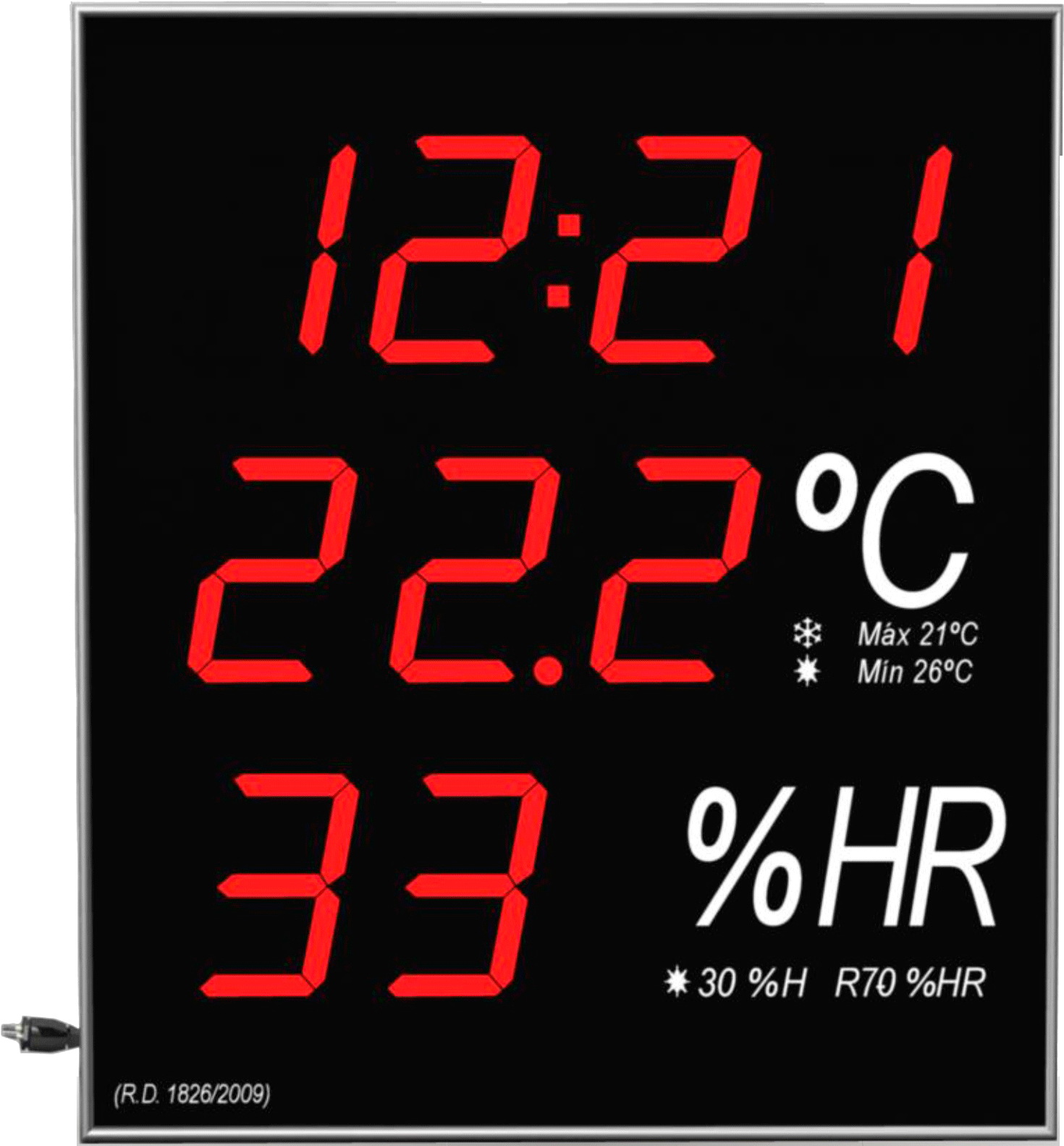 Termómetro-higrómetro Digital De Gran Formato Para (2126x2126), Png Download