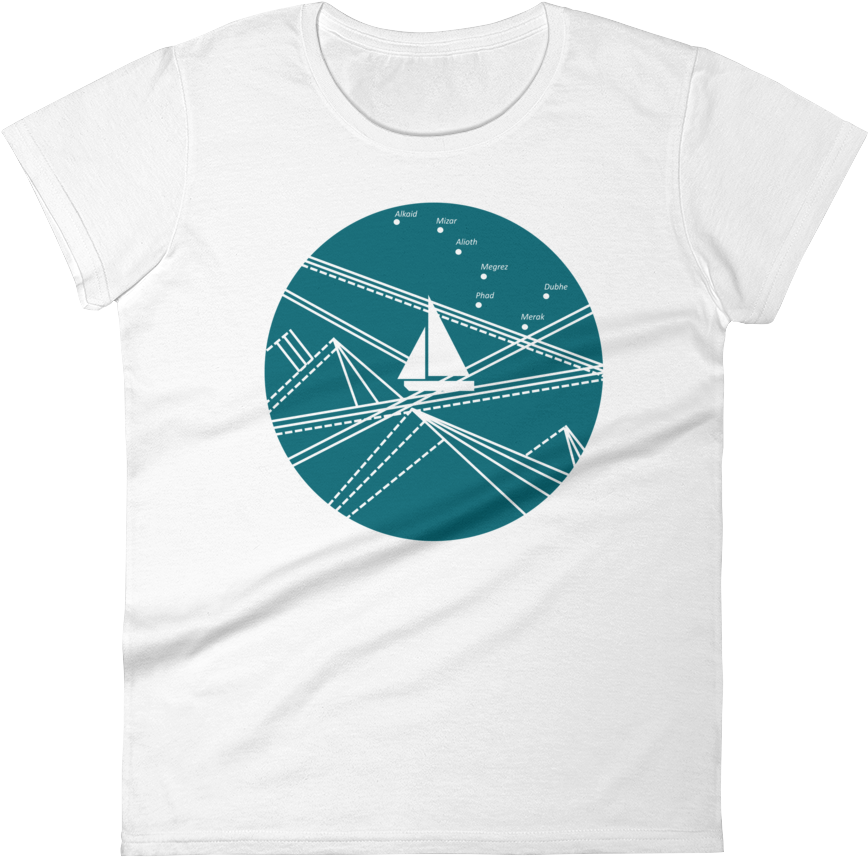 Blue Stormy Big Dipper Women's Round Neck T-shirt, (1000x1000), Png Download